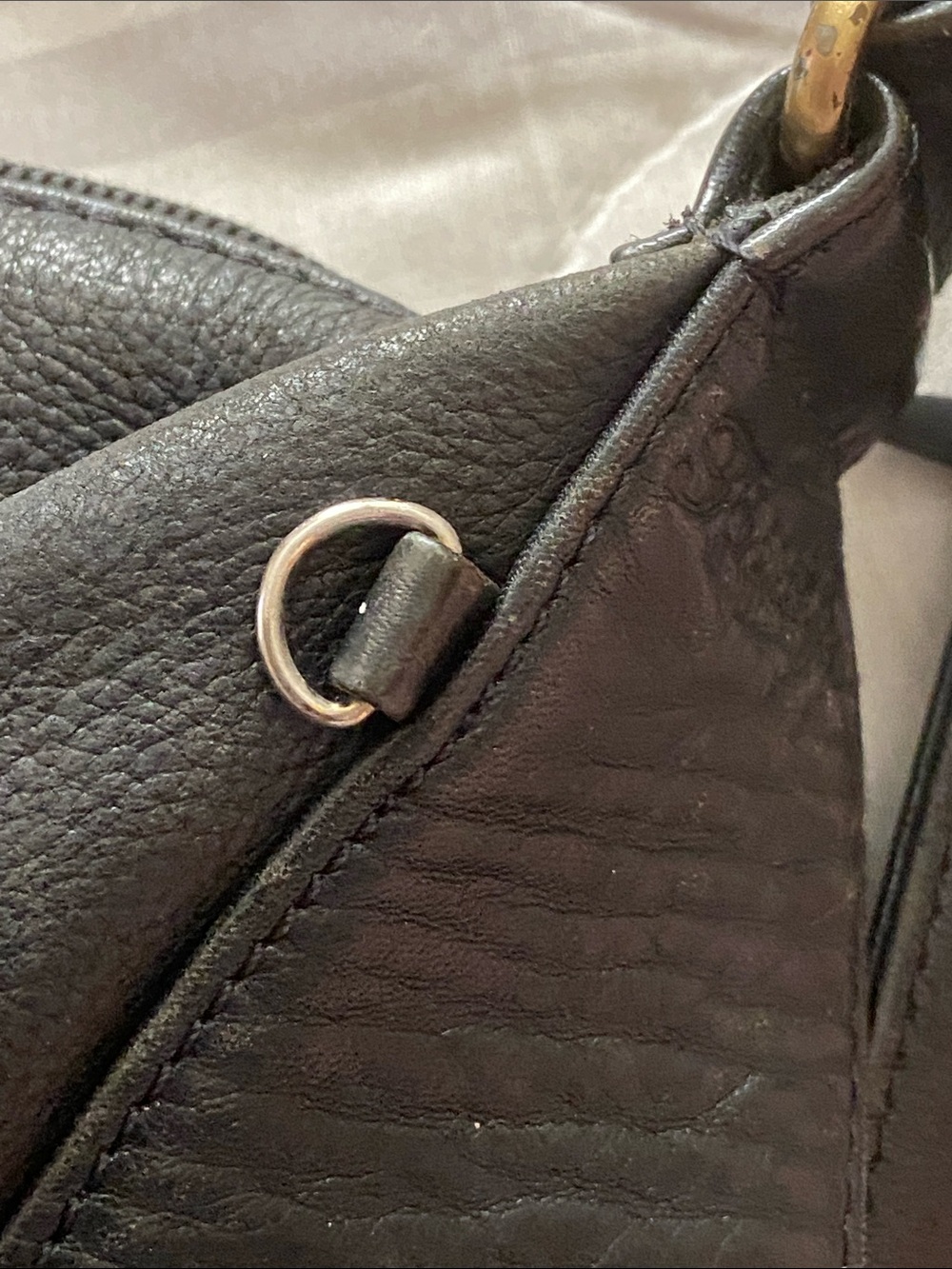 VTG BLACK LEATHER FOSSIL PURSE Minimalist Shoulder Bag - Picture 12 of 13